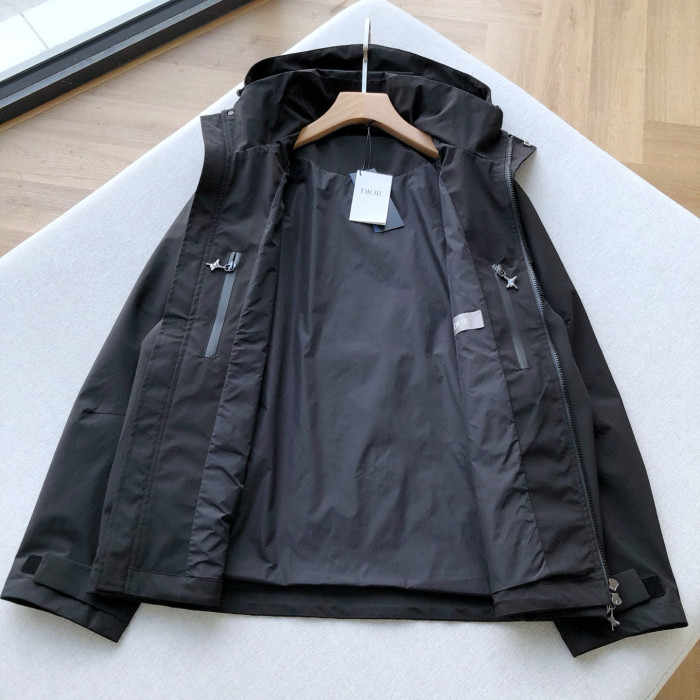 NIGO Dior And Lewis Hamilton Parker Coat Men's Fall And Winter Hooded Zipper Black Jacket Fashion Trend Logo Short Jacket #nigo81418