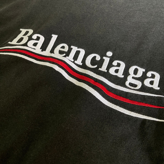 NIGO Balenciaga POLITICAL CAMPAIGN INSIDE-OUT Men's Summer Washed Colour Embroidered Letter Short Sleeve Fashionable Short Sleeve T-shirt #nigo78142