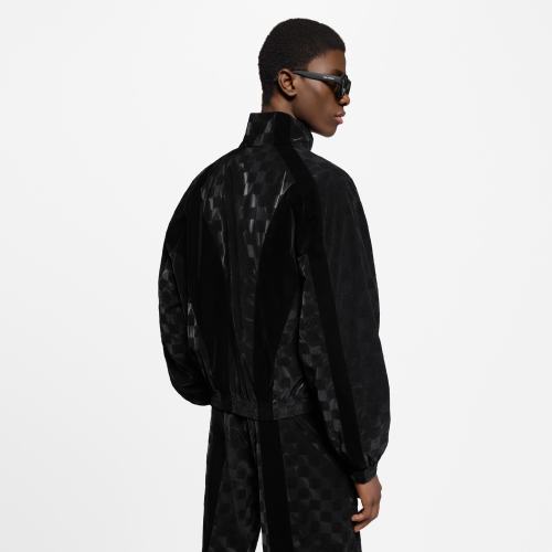 NIGO Louis Vuitton Men's Spring/summer Flocked Tech Jacket Tessellated Marque L.vuitton Déposée Logo Velvet Zipper Patchwork Jacket #nigo81398