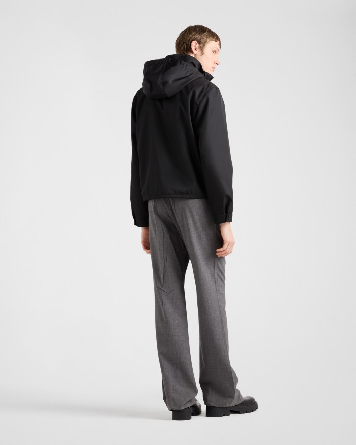 NIGO Prada Men's Fall And Winter Recycled Nylon Short Jacket Black Hooded Zipper Jacket Logo Pockets Fashion Trend Casual Jacket #nigo81397