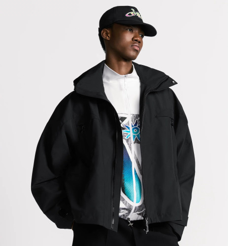 NIGO Dior And Lewis Hamilton Parker Coat Men's Fall And Winter Hooded Zipper Black Jacket Fashion Trend Logo Short Jacket #nigo81418