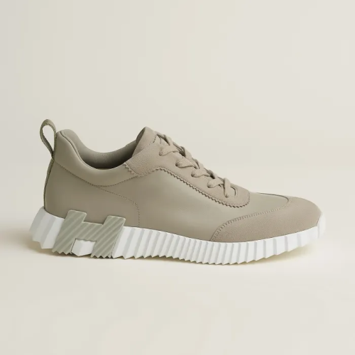 NIGO Hermes Bouncing Sneakers Men's Solid Color Leather and Suede Mesh Low-Top Lace-Up Shoes #nigo81413