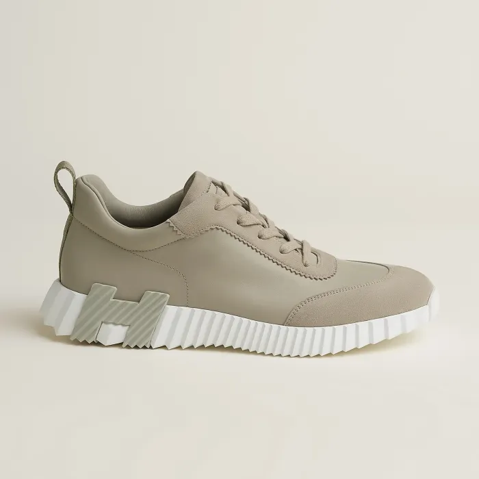 NIGO Hermes Bouncing Sneakers Men's Solid Color Leather and Suede Mesh Low-Top Lace-Up Shoes #nigo81413