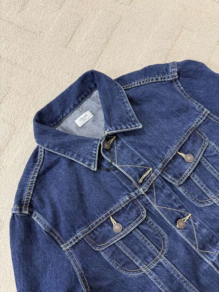 NIGO Celine ROYAL INDIGO Men's Spring/Autumn Classic Washed Color Truchker Jacket Cotton Fabric Letter Pattern Jacket #nigo78162
