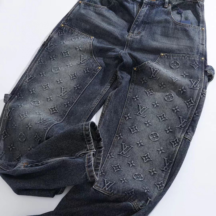 NIGO Louis Vuitton Workwear Denim Jacket Carpenter Pants Spring Autumn Long Sleeved Coat And Set #nigo96337