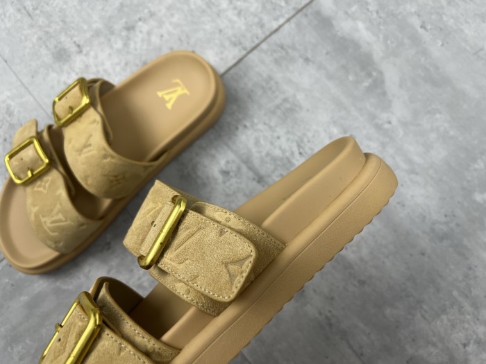 NIGO Louis Vuitton Men's Summer Solid Color Classic Fashion Casual Logo Print Slippers Round Toe Flat Mule Shoes #nigo78169