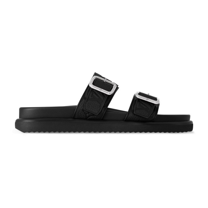 NIGO Louis Vuitton Men's Summer Solid Color Classic Fashion Casual Logo Print Slippers Round Toe Flat Mule Shoes #nigo78169