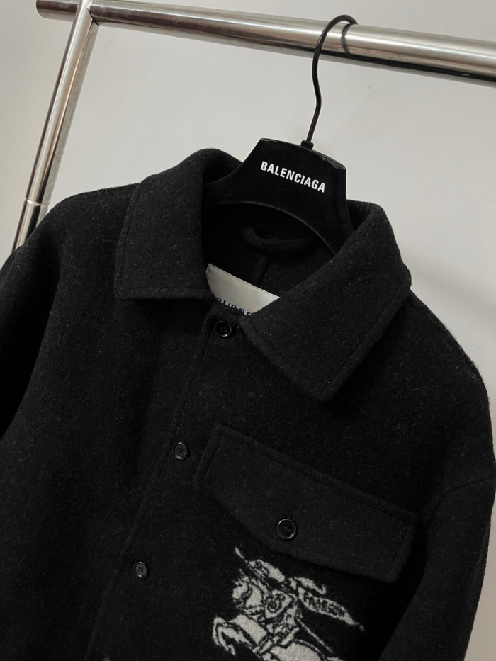 NIGO Burberry Men's Spring/Autumn Solid Color Fashionable Simple Striped Print Pattern Pointed Collar Single Breasted Long Sleeved Jacket #nigo78165