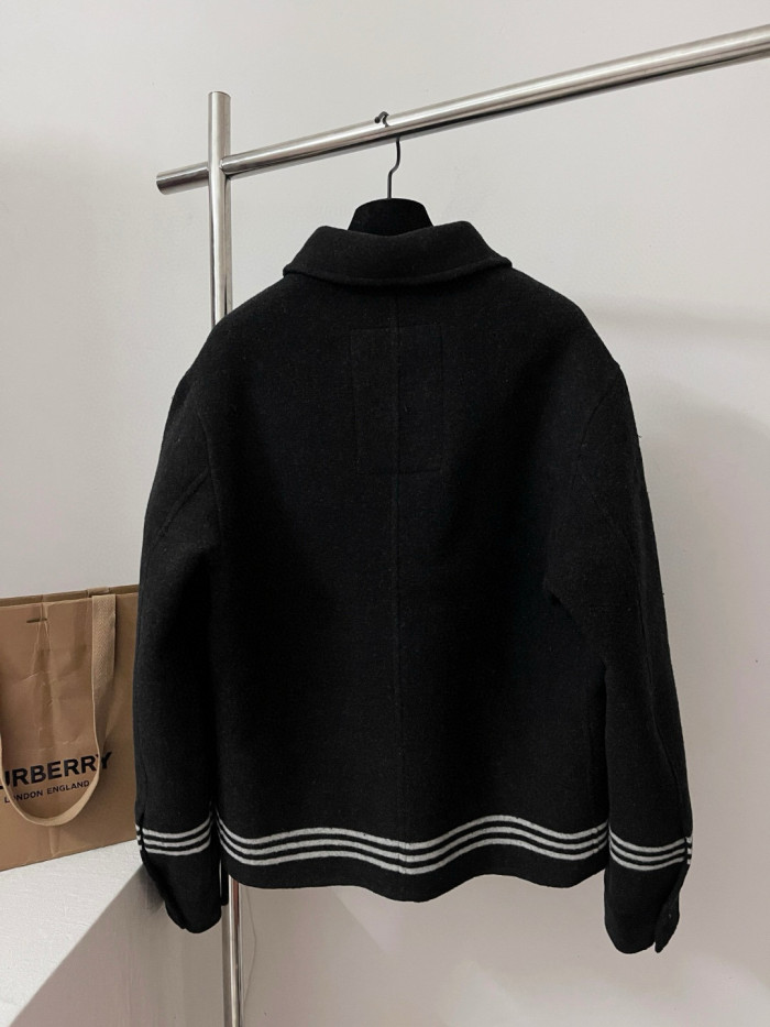 NIGO Burberry Men's Spring/Autumn Solid Color Fashionable Simple Striped Print Pattern Pointed Collar Single Breasted Long Sleeved Jacket #nigo78165