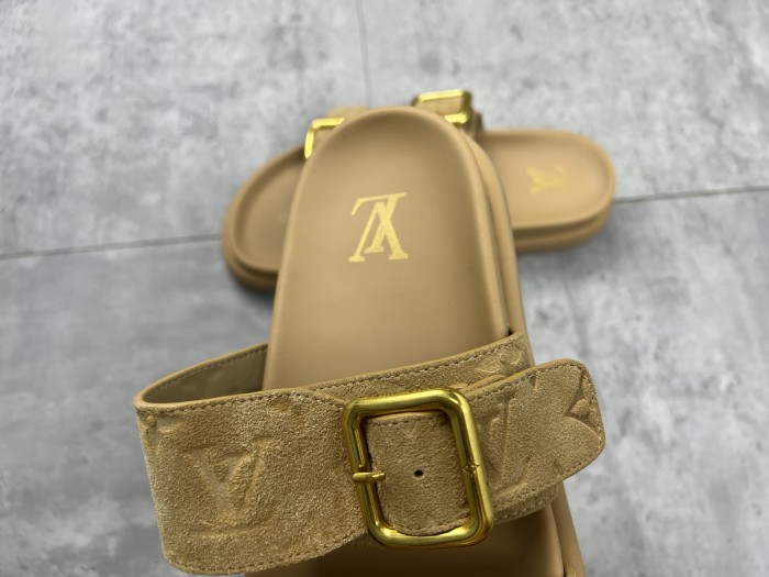 NIGO Louis Vuitton Men's Summer Solid Color Classic Fashion Casual Logo Print Slippers Round Toe Flat Mule Shoes #nigo78169