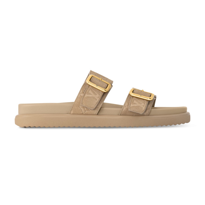 NIGO Louis Vuitton Men's Summer Solid Color Classic Fashion Casual Logo Print Slippers Round Toe Flat Mule Shoes #nigo78169