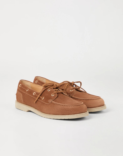 NIGO Brunello Cucinelli Men's Washed Suede Boat Shoes, Four-Season Solid Color Round Toe Lace-Up Low-Top Casual Shoes Ngvp #nigo2125