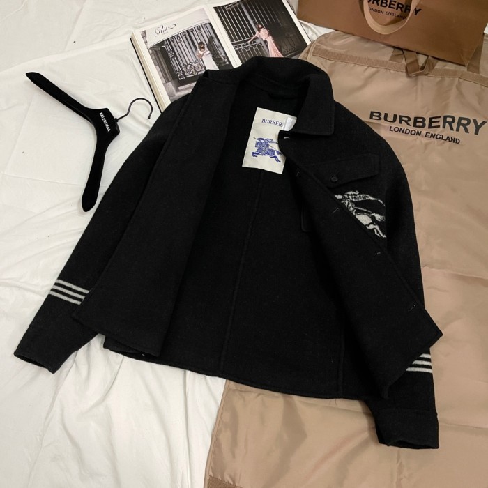 NIGO Burberry Men's Spring/Autumn Solid Color Fashionable Simple Striped Print Pattern Pointed Collar Single Breasted Long Sleeved Jacket #nigo78165