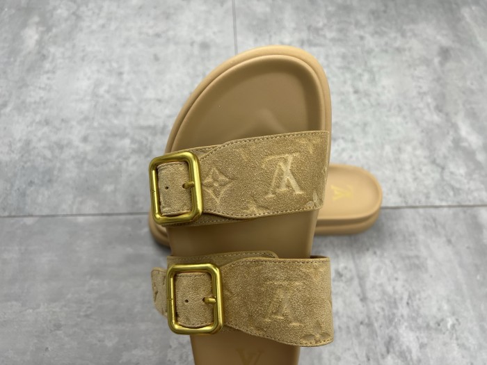 NIGO Louis Vuitton Men's Summer Solid Color Classic Fashion Casual Logo Print Slippers Round Toe Flat Mule Shoes #nigo78169