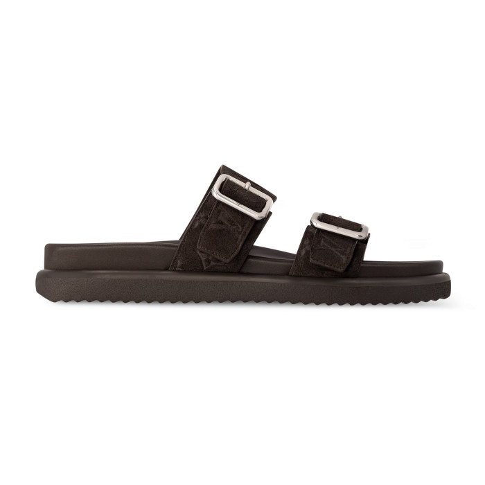 NIGO Louis Vuitton Men's Summer Solid Color Classic Fashion Casual Logo Print Slippers Round Toe Flat Mule Shoes #nigo78169