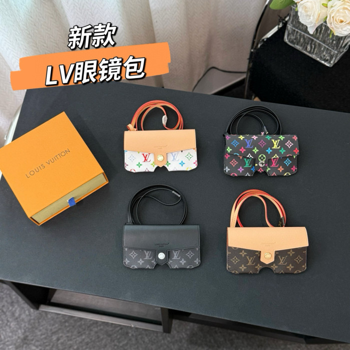 NIGO Louis Vuitton Men's And Women's Classic Fashion Aging Full-print Leather And Canvas Hanging Strap Eyeglass Case Bags M02701 #nigo78174