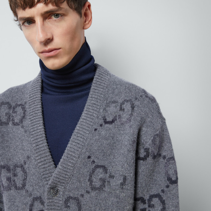 NIGO Gucci Men's And Women's Spring And Autumn Solid Color Logo Print Single-breasted V-neck Long Sleeve Cashmere Cardigan Jacket #nigo78173