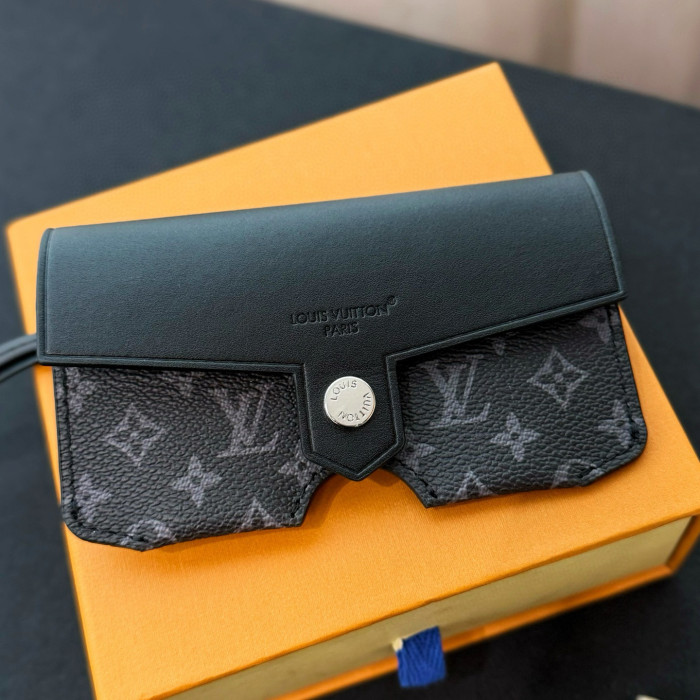 NIGO Louis Vuitton Men's And Women's Classic Fashion Aging Full-print Leather And Canvas Hanging Strap Eyeglass Case Bags M02701 #nigo78174
