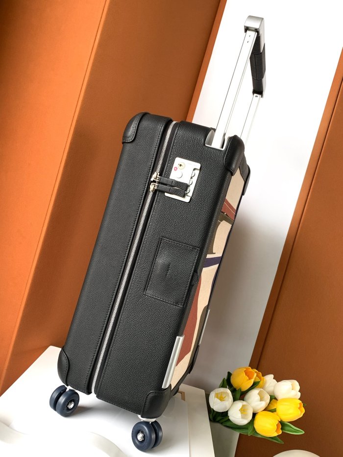 NIGO Hermes R.M.S Classic Fashion Pattern Printed Pull-along Canvas Cowhide Leather Luggage Bags #nigo78183