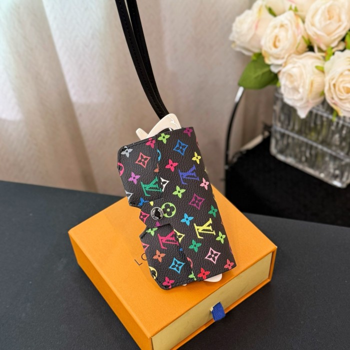 NIGO Louis Vuitton Men's And Women's Classic Fashion Aging Full-print Leather And Canvas Hanging Strap Eyeglass Case Bags M02701 #nigo78174