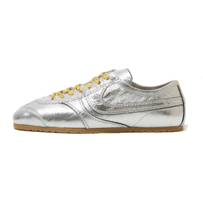 NIGO Dries Van Noten Women's Marathon Retro Training Shoes Four Seasons Solid Color Round Toe Lace-up Low-top Leather Casual Shoes #nigo81462