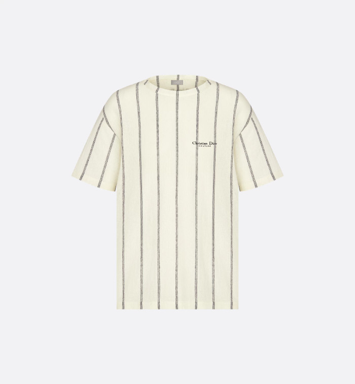 NIGO Dior Men's Summer Embroidered Solid Color Striped Loose-Fit Christian Dior Couture Short-Sleeved T-Shirt #nigo81352