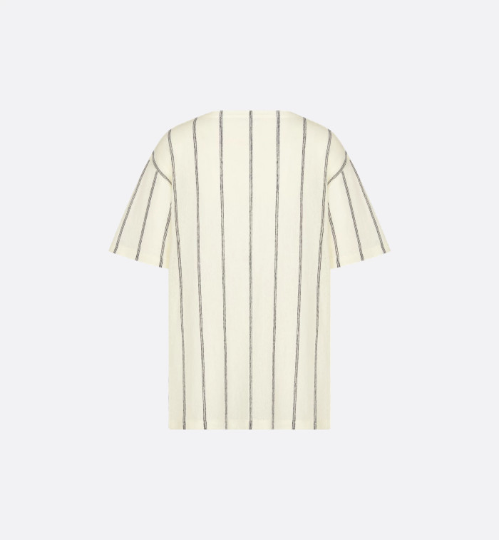 NIGO Dior Men's Summer Embroidered Solid Color Striped Loose-Fit Christian Dior Couture Short-Sleeved T-Shirt #nigo81352