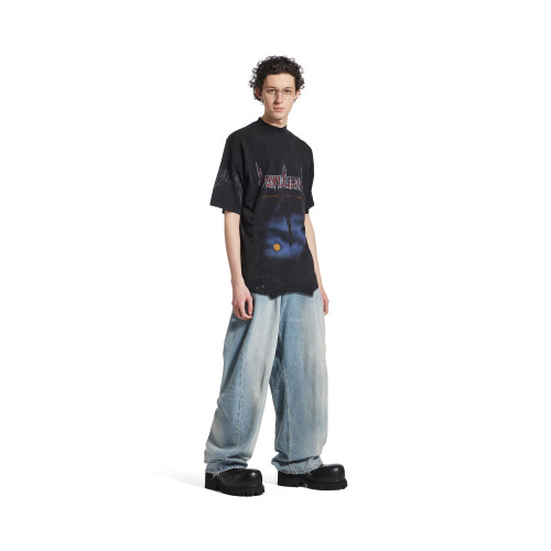 NIGO Balenciaga Men's And Women's Round Neck Destroyed Oversized Summer Solid Color Cotton Short Sleeve Paris Moon Upside Down T-Shirt Ngvp #nigo2136