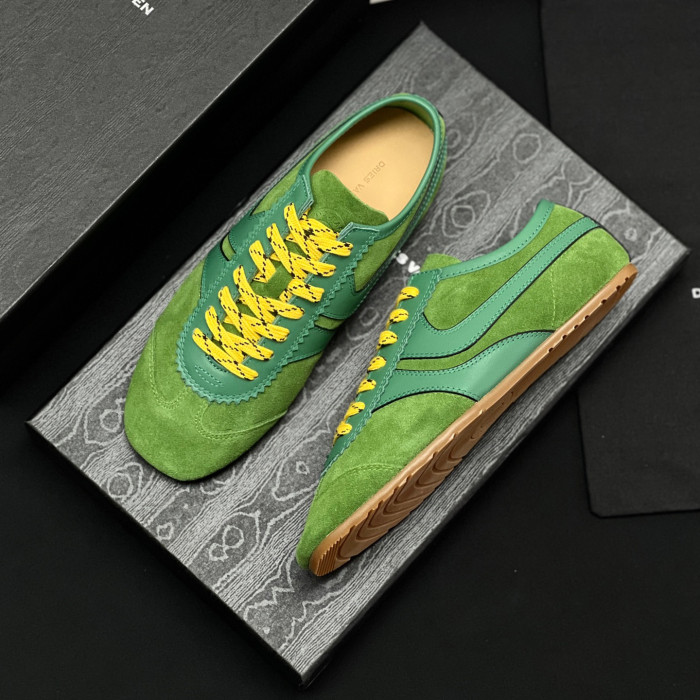 NIGO Dries Van Noten Women's Marathon Retro Training Shoes Four Seasons Solid Color Round Toe Lace-up Low-top Leather Casual Shoes #nigo81462