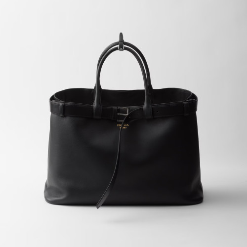 NIGO Prada Men's Prada Buckle  Leather Bag With Belt Logo Tote Bag Casual Solid Color Crossbody Shoulder Bag Bags 2VG126_2CY9_F0002_V_OJO #nigo81461