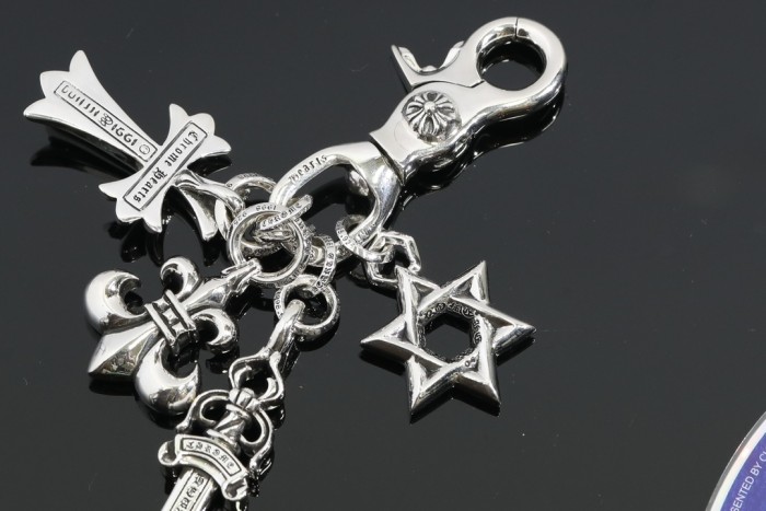 NIGO Chrome Hearts Multi-element Keychain Cross Pentagram Fashion Trend High Street  Accessories 925 Silver #nigo81425