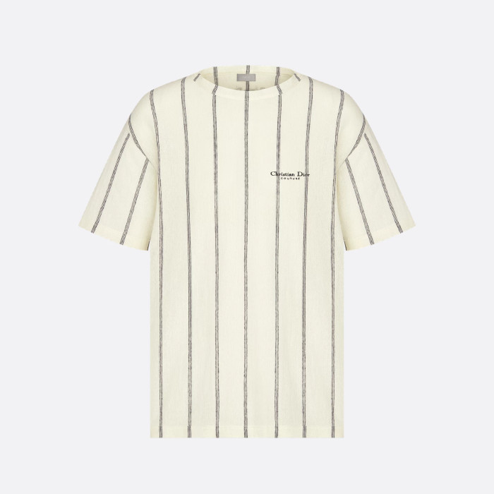 NIGO Dior Men's Summer Embroidered Solid Color Striped Loose-Fit Christian Dior Couture Short-Sleeved T-Shirt #nigo81352