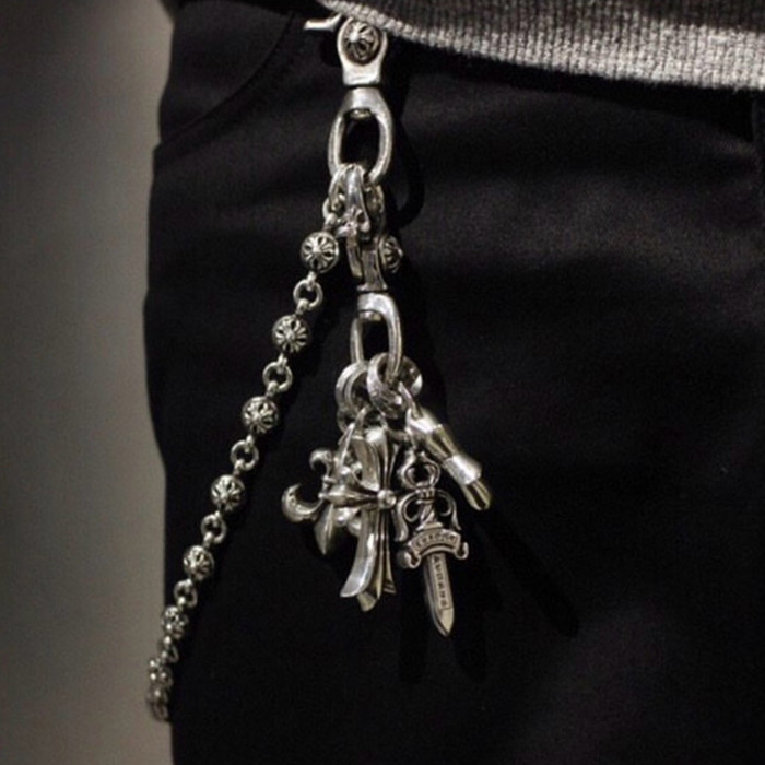 NIGO Chrome Hearts Multi-element Keychain Cross Pentagram Fashion Trend High Street  Accessories 925 Silver #nigo81425