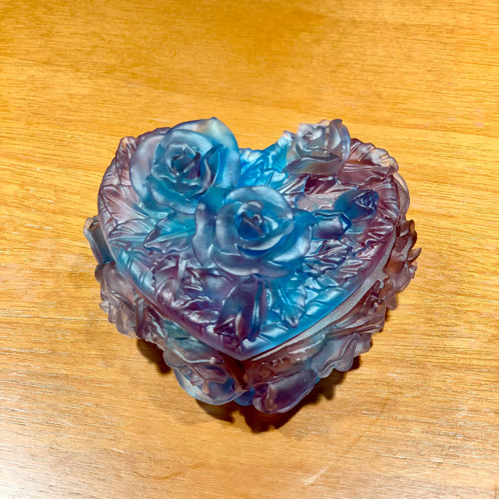 NIGO Daum Classic Fashion Rose-Shaped Jewelry Box, Multi-Colored Decorative Box, Exquisite Tabletop Ornament Accessories Ngvp #nigo2141