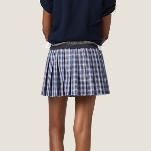 NIGO MiuMiu Women's Classic Fashionable Casual Plaid Pleated Elastic Mini Skirt Suitable For Summer Wear #nigo78215