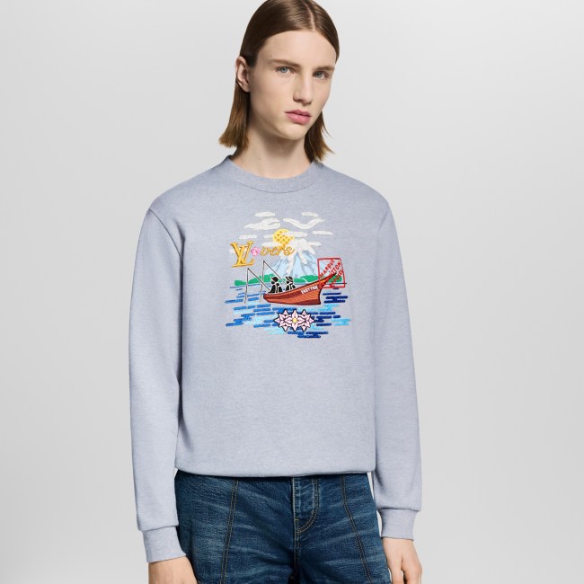 NIGO Louis Vuitton Men's Spring/Fall Solid Color Fashion Casual Embroidered Print Round Neck Long Sleeve Sweatshirt #nigo78212