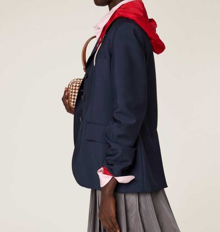 NIGO MiuMiu Women's Classic Spring/Autumn Fashion Single-breasted Wool Hooded Blazer Jacket #nigo78214