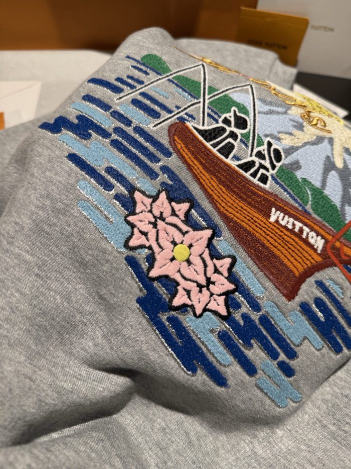 NIGO Louis Vuitton Men's Spring/Fall Solid Color Fashion Casual Embroidered Print Round Neck Long Sleeve Sweatshirt #nigo78212