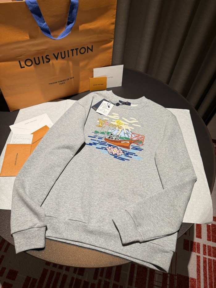 NIGO Louis Vuitton Men's Spring/Fall Solid Color Fashion Casual Embroidered Print Round Neck Long Sleeve Sweatshirt #nigo78212