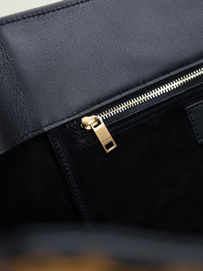 NIGO SAINT LAURENT Women's Leopard Print Design Pony Hair Patchwork Leather Tote Shoulder Bag Bags #nigo74968