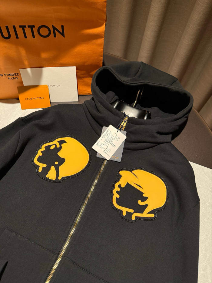 NIGO Louis Vuitton Men's And Women's Spring/Autumn Fashion Casual Character Pattern Zipper Hooded Long Sleeved Sweatshirt Jacket #nigo78227