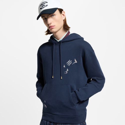 NIGO Louis Vuitton Men's Spring/Autumn Solid Color Casual Letter Embroidery Pattern Hooded Long Sleeve Sweatshirt #nigo78239