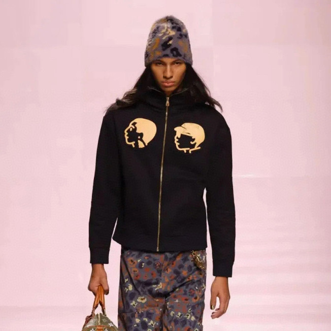 NIGO Louis Vuitton Men's And Women's Spring/Autumn Fashion Casual Character Pattern Zipper Hooded Long Sleeved Sweatshirt Jacket #nigo78227