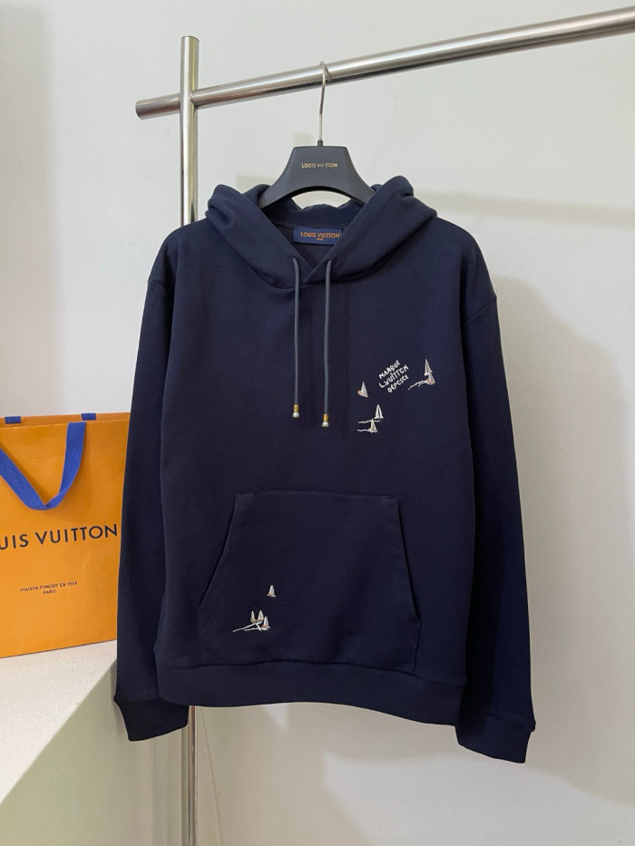 NIGO Louis Vuitton Men's Spring/Autumn Solid Color Casual Letter Embroidery Pattern Hooded Long Sleeve Sweatshirt #nigo78239