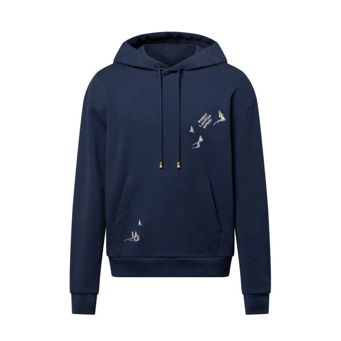 NIGO Louis Vuitton Men's Spring/Autumn Solid Color Casual Letter Embroidery Pattern Hooded Long Sleeve Sweatshirt #nigo78239