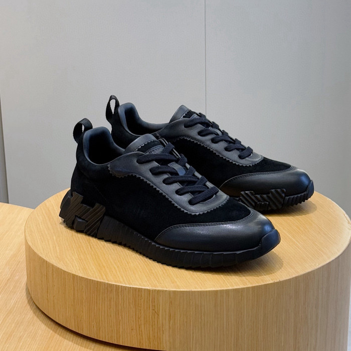 NIGO Hermes Men's Spring/Summer Fashion Casual Round Toe Lace Up Contrasting Color Suede Cowhide Low Top Sneakers #nigo78237