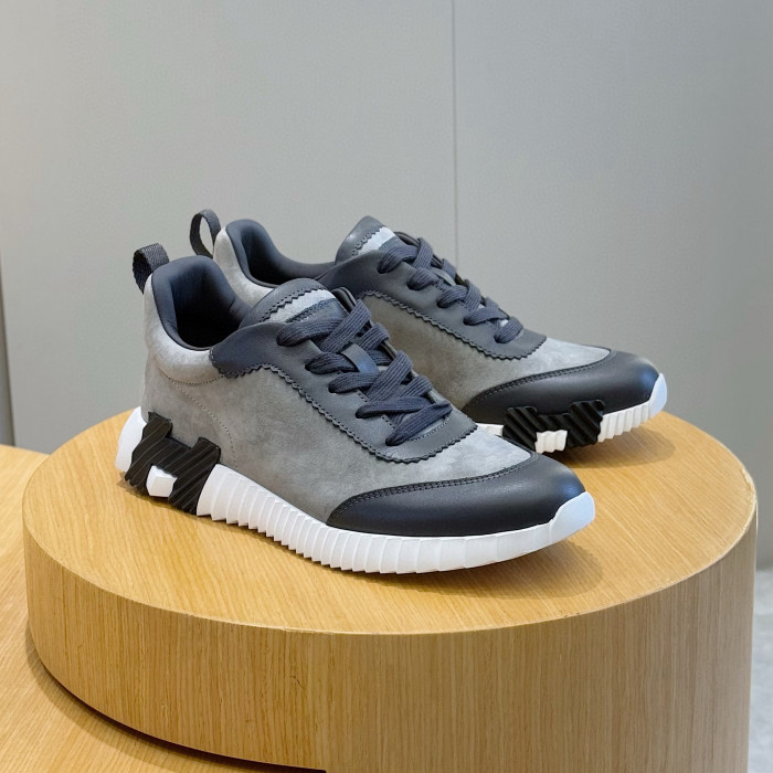 NIGO Hermes Men's Spring/Summer Fashion Casual Round Toe Lace Up Contrasting Color Suede Cowhide Low Top Sneakers #nigo78237
