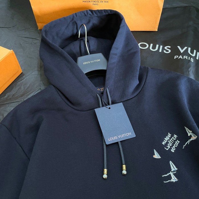 NIGO Louis Vuitton Men's Spring/Autumn Solid Color Casual Letter Embroidery Pattern Hooded Long Sleeve Sweatshirt #nigo78239