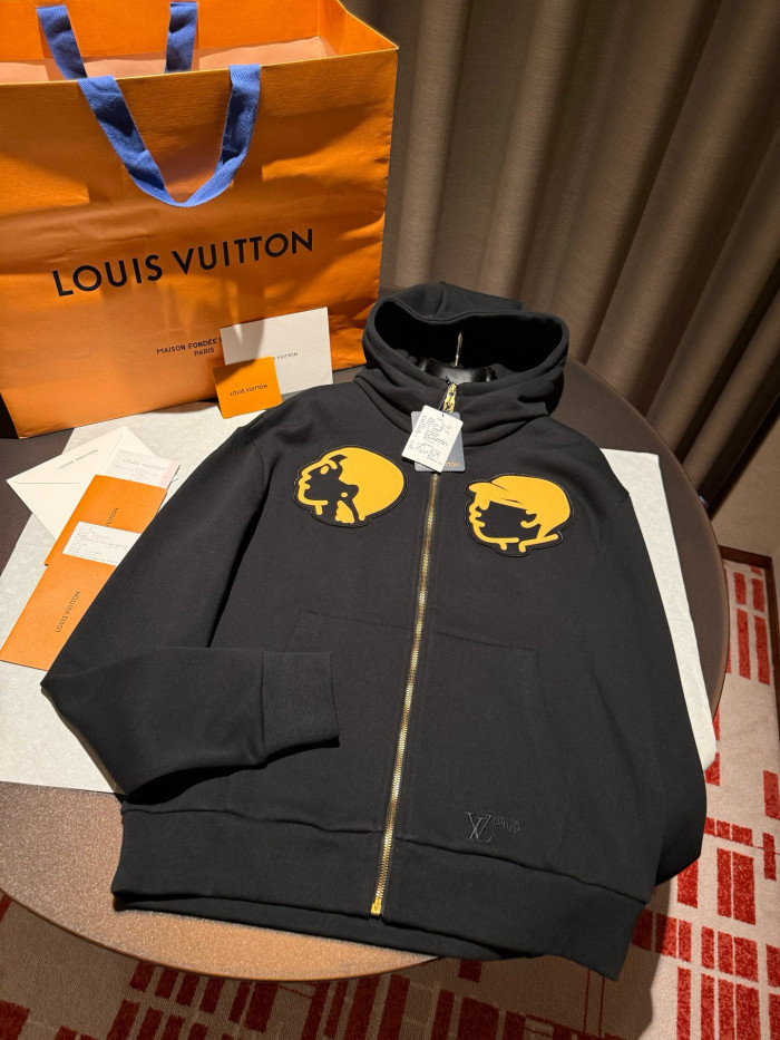 NIGO Louis Vuitton Men's And Women's Spring/Autumn Fashion Casual Character Pattern Zipper Hooded Long Sleeved Sweatshirt Jacket #nigo78227