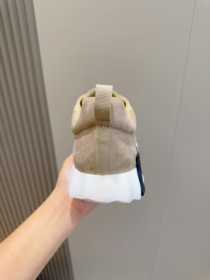 NIGO Hermes Men's Spring/Summer Fashion Casual Round Toe Lace Up Contrasting Color Suede Cowhide Low Top Sneakers #nigo78237
